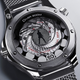 A close-up of the sapphire crystal window on the Omega Seamaster Diver 300M 60 Years Of James Bond watch's caseback.